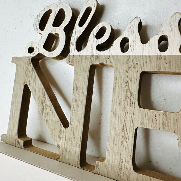 Bless Our Nest Tabletop Sign Farmhouse Decoration Word Art Decor Home Accent - Picture 9 of 9
